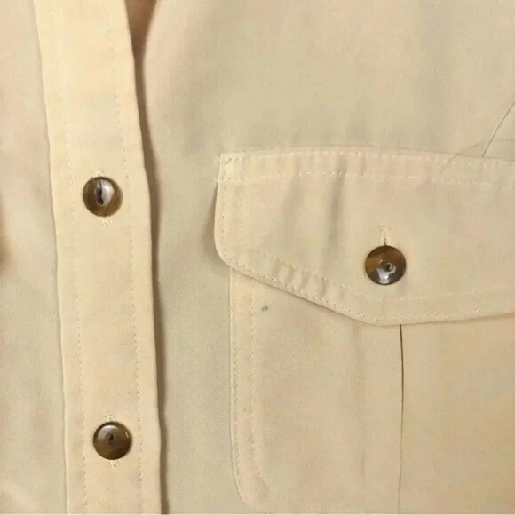 Vintage Kathie Lee Yellow Button Down Tank Top S - Picture 4 of 5